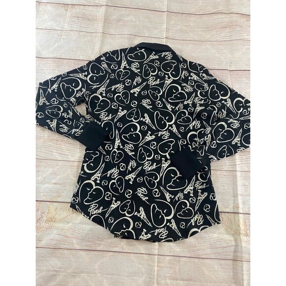 Catherine Malandrino Women's Black And White Paris Long Sleeve Blouse - Small - Picture 10 of 11